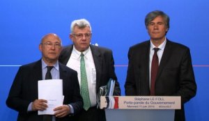 Point de presse de Stéphane Le Foll, Michel Sapin et Christian Eckert