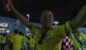 Les Brésiliens fêtent leur victoire face à la Croatie