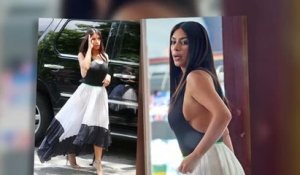 Kim Kardashian sans soutien-gorge dans un top échancré