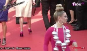 Exclu Vidéo: Elena Lenina comment a-t-elle fait pour monter les marches de Cannes avec cette tenue ? Fun ou Flop ?