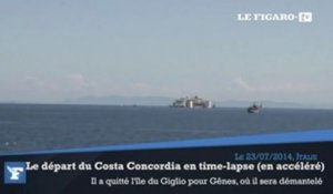 Le départ du Costa Concordia de l'île du Giglio en time-lapse