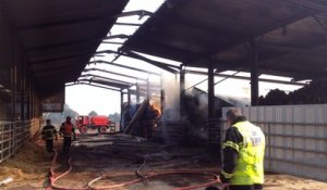 Incendie dans un hangar agricole