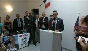 Le nouveau sénateur FN Stéphane Ravier jubile après son élection
