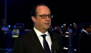 Déclaration à la presse du président François Hollande à son arrivée en Nouvelle-Calédonie