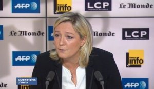 "La vérité de l'UMP sort de la bouche de NKM", selon Le Pen
