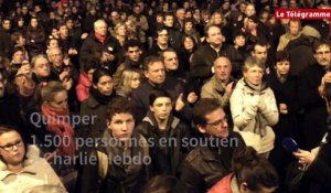 Quimper 1.500 personnes en soutien à Charlie Hebdo