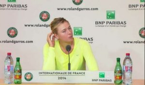 TENNIS - RG - Sharapova : «A un jeu de perdre le match»
