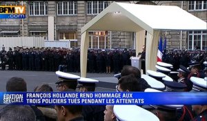 "L'humble honneur des hommes": l'hommage de François Hollande aux policiers tués