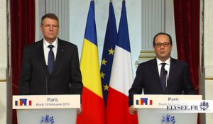 Déclaration conjointe avec le président de la Roumanie, Klaus Werner Iohannis