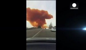 Un nuage orange et toxique sur une zone industrielle de Catalogne