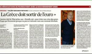 L'édito éco - "VGE : La Grèce doit sortir de l'euro"