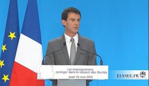 Projet de loi sur le renseignement : Conférence de presse de Manuel Valls