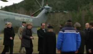 Hollande, Merkel et Rajoy à proximité du site du crash de l'A320