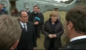Hollande, Merkel et Rajoy sont arrivés à proximité du site du crash de l'A320