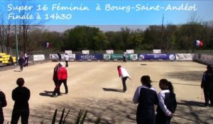 Mène 1, Finale du Super 16 Féminin, Sport Boules, Bourg-Saint-Andéol 2015