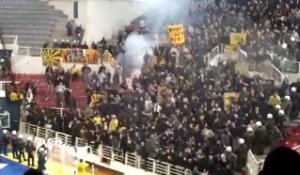 Emeutes Grèce AEK Athènes - PAOK Salonique Handball