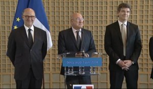 Archive - Passation de pouvoirs de Pierre Moscovici à Michel Sapin et Arnaud Montebourg