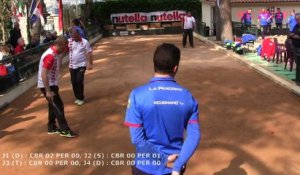 Deuxième mène, Peyret (CB Rocher) vs Manolino (La Perosina), Coupe d'Europe, Sport Boules, Monaco 2015