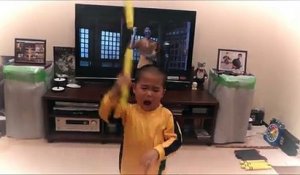 Le fils de Bruce Lee a l'entrainement