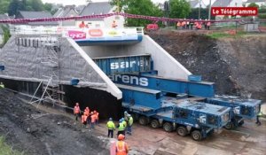 Saint-Martin-des-Champs (29). Pont-rail du Binigou : le pont est en place