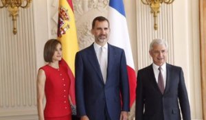 L'arrivée du roi Felipe VI d'Espagne à l'Assemblée nationale