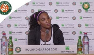 Conférence de presse Serena Williams Roland-Garros 2015 / Quarts de finale