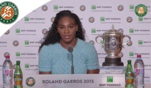Conférence de presse Serena Williams Roland-Garros 2015 / Finale