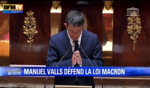 Motion de censure: "Vous êtes au côté des conservateurs", dit Valls aux députés Front de gauche