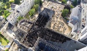 Nantes : les dégâts à la Basilique Saint-Donatien vus du ciel
