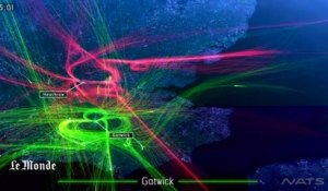 Une simulation vidéo montre la densité du trafic aérien dans le ciel londonien