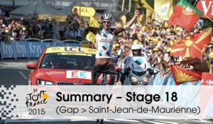 Summary - Stage 18 (Gap > Saint-Jean-de-Maurienne) - Tour de France 2015