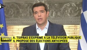 Tsipras annonce sa démission et demande des élections anticipées