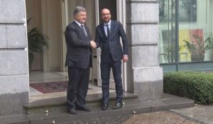 Le président ukrainien à Bruxelles pour discuter notamment des accords de paix avec la Russie