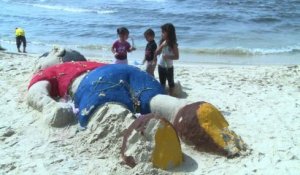 Sur une plage de Gaza, une statue de sable en hommage à Aylan Kurdi