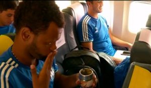 Dans l'avion vers Groningen avec les Olympiens