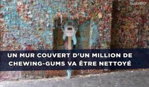 Un mur couvert d'un million de chewing-gums va être entièrement nettoyé