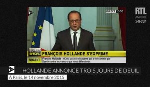 François Hollande en "appelle à l'unité et au rassemblement"