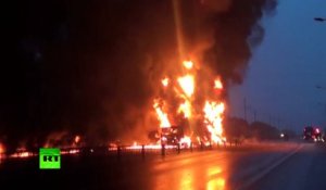 Chine : un camion explose après un accident de la route
