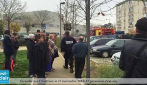 Incendie aux Chartreux le 27 novembre 2015: 17 personnes évacuées