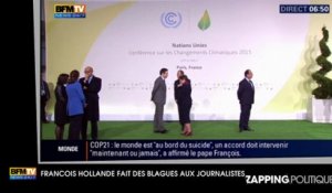 COP21 : François Hollande patiente en faisant des blagues