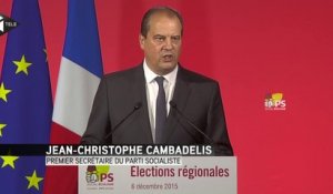 J-C Cambadélis : "Le PS décide de faire barrage républicain"