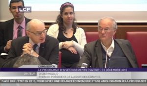 Travaux de l’Assemblée : Audition de Didier Migaud sur  le rapport public thématique relatif au programme d'investissement d'avenir