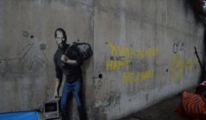 Banksy représente Steve Jobs en migrant dans la "Jungle" de Calais
