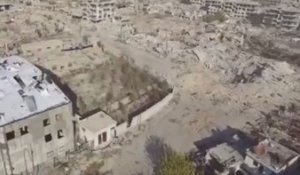 Les destructions à Damas filmées par un drone