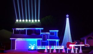 Cette maison a gagner le Houses Christmas Lights avec ses illuminations Star Wars
