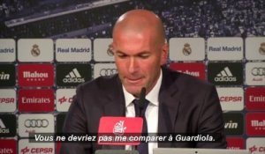 Zidane ne veut pas être comparé à Pep Guardiola