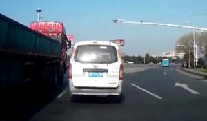 Un enfant chute d'une voiture en marche (Chine)