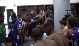 La joie du vestiaire toulousain après la qualif' pour les demi-finales de Coupe de la Ligue