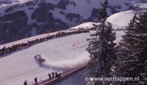 Max Verstappen conduit sa F1 sur une piste de ski enneigée... Dingue