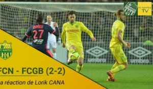 FCN - FCGB : la réaction de Lorik Cana